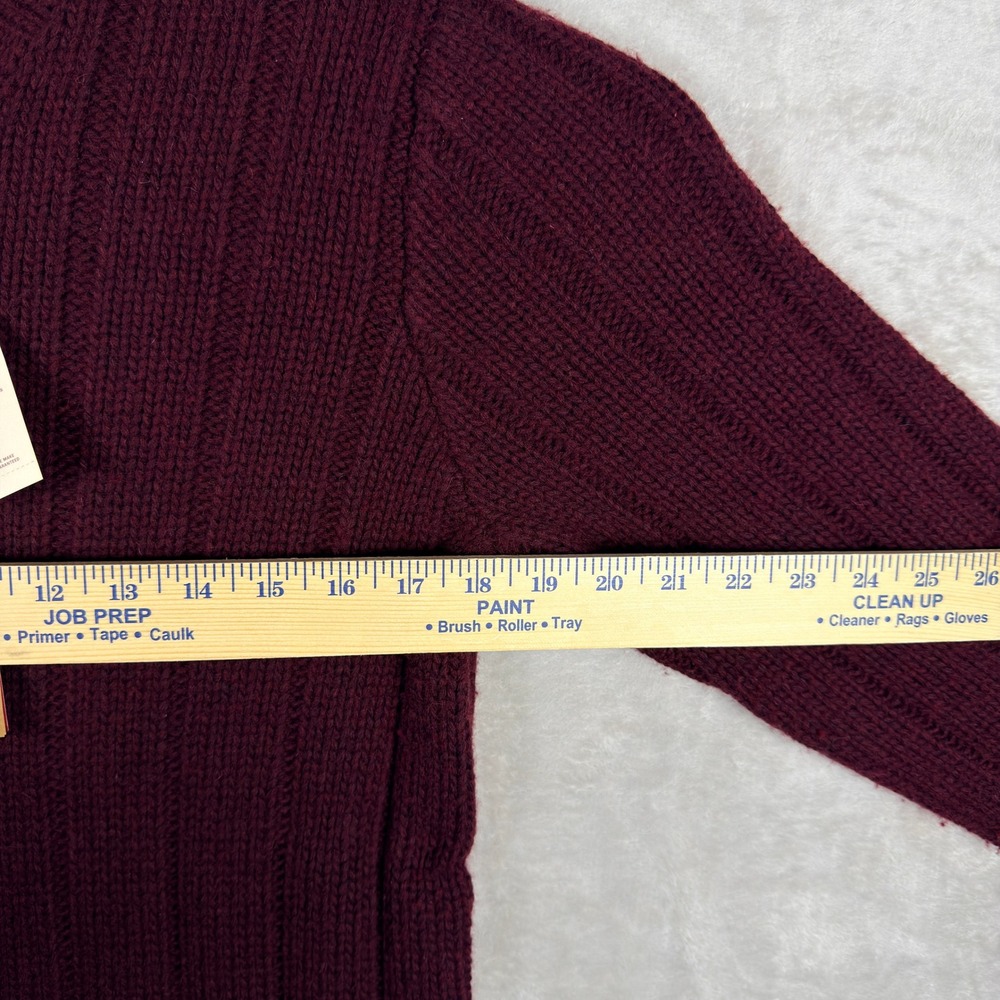 NWT Abercrombie & Fitch Sweater Mens L Burgundy Ribbed Wool Muscle Fit - Picture 4 of 6